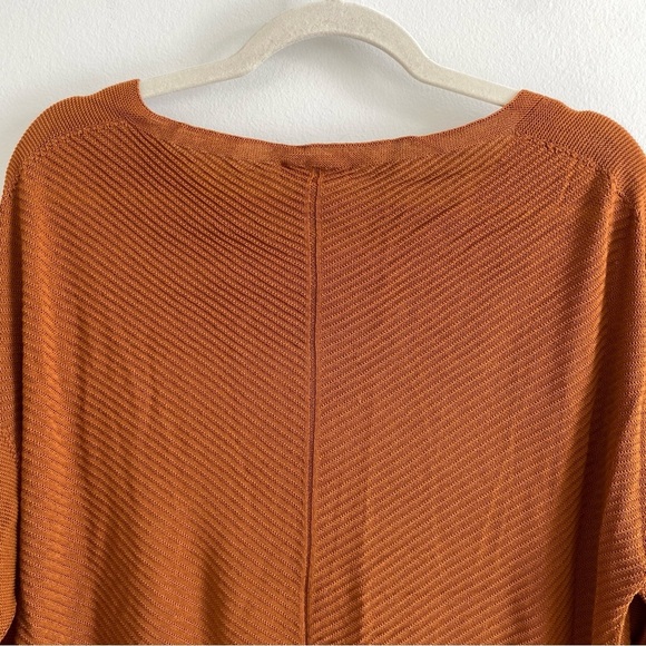 EILEEN FISHER Oversized Rust Orange Scoop Neck Sweater Dress Size S - Picture 9 of 12